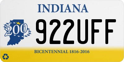IN license plate 922UFF