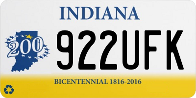 IN license plate 922UFK