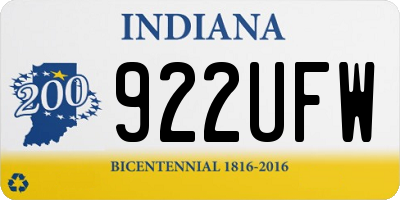IN license plate 922UFW