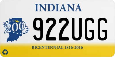 IN license plate 922UGG