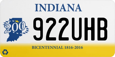 IN license plate 922UHB