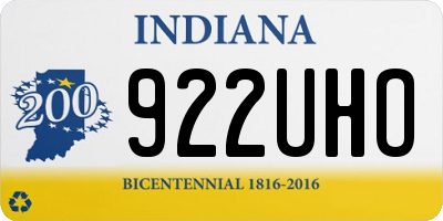 IN license plate 922UHO