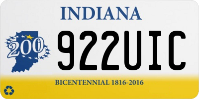 IN license plate 922UIC