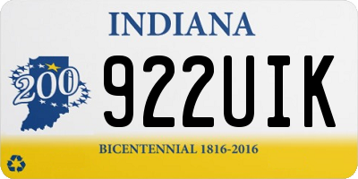 IN license plate 922UIK