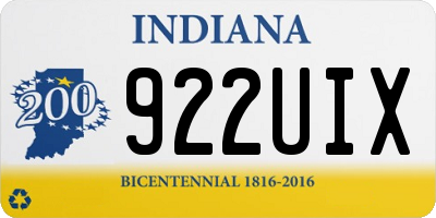 IN license plate 922UIX