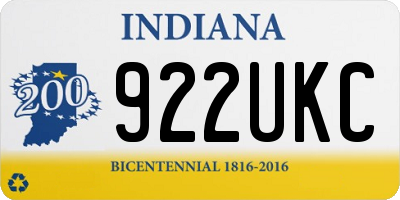 IN license plate 922UKC
