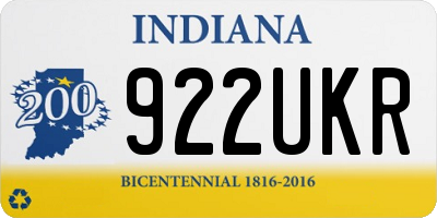 IN license plate 922UKR