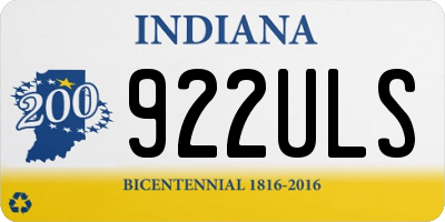 IN license plate 922ULS