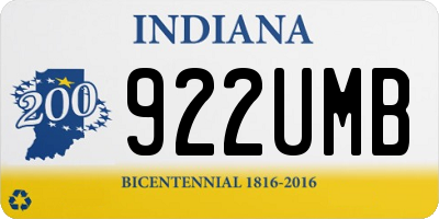 IN license plate 922UMB