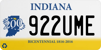 IN license plate 922UME