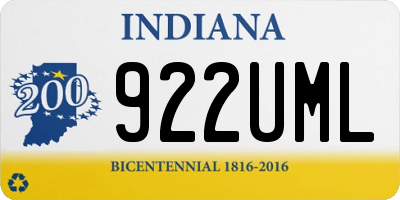 IN license plate 922UML