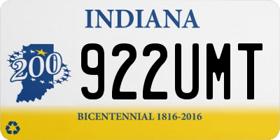 IN license plate 922UMT