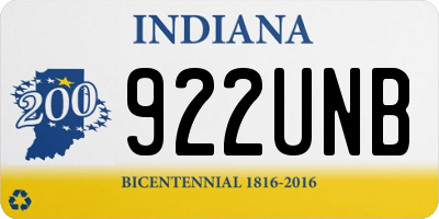 IN license plate 922UNB