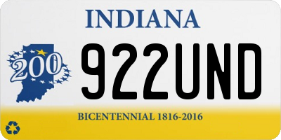 IN license plate 922UND