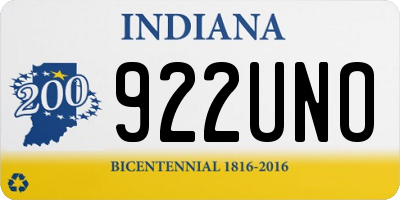 IN license plate 922UNO