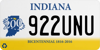 IN license plate 922UNU