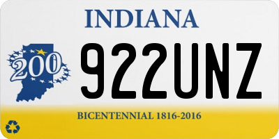 IN license plate 922UNZ