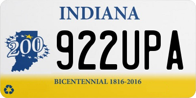 IN license plate 922UPA