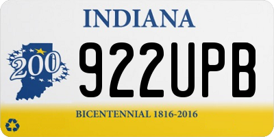 IN license plate 922UPB