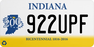 IN license plate 922UPF
