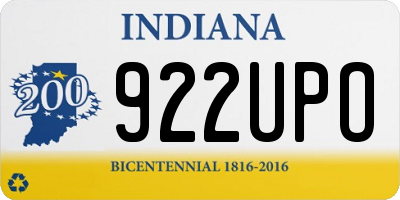 IN license plate 922UPO