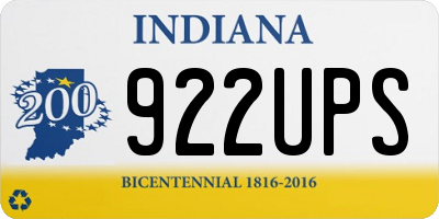 IN license plate 922UPS