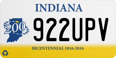 IN license plate 922UPV