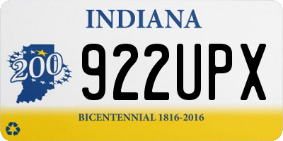 IN license plate 922UPX