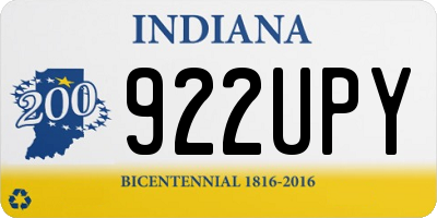 IN license plate 922UPY
