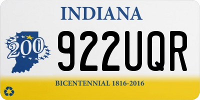 IN license plate 922UQR