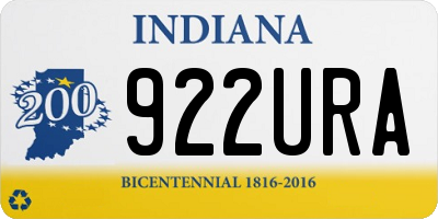 IN license plate 922URA