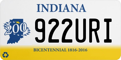 IN license plate 922URI