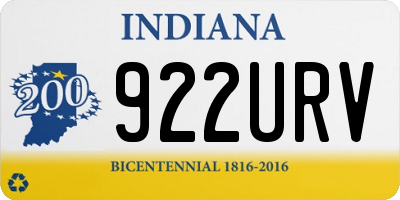 IN license plate 922URV