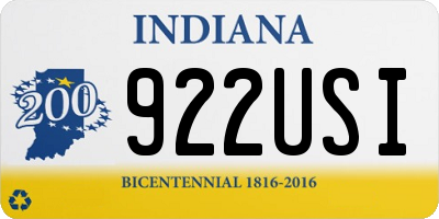 IN license plate 922USI