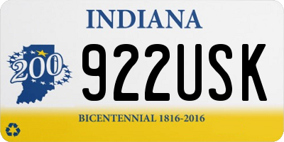 IN license plate 922USK
