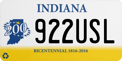 IN license plate 922USL