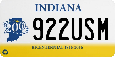 IN license plate 922USM