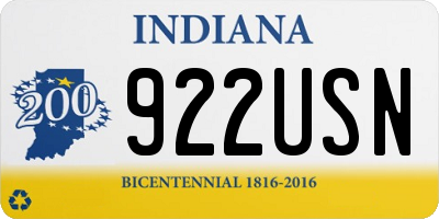 IN license plate 922USN