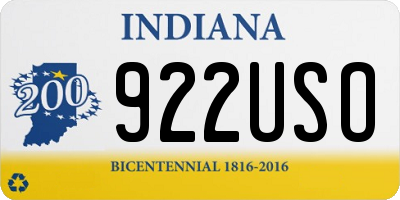 IN license plate 922USO