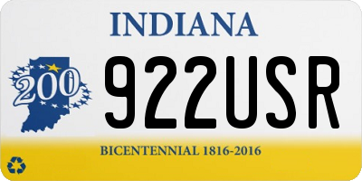IN license plate 922USR