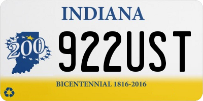 IN license plate 922UST