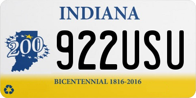 IN license plate 922USU