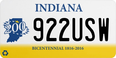 IN license plate 922USW