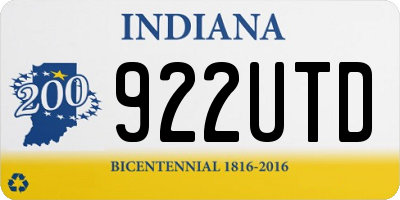 IN license plate 922UTD