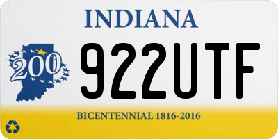 IN license plate 922UTF