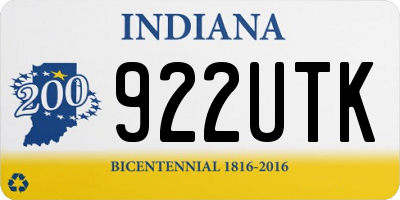 IN license plate 922UTK