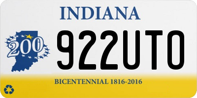 IN license plate 922UTO