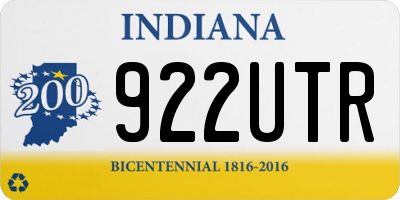 IN license plate 922UTR