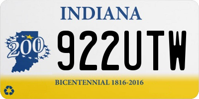 IN license plate 922UTW