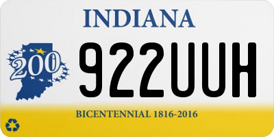 IN license plate 922UUH